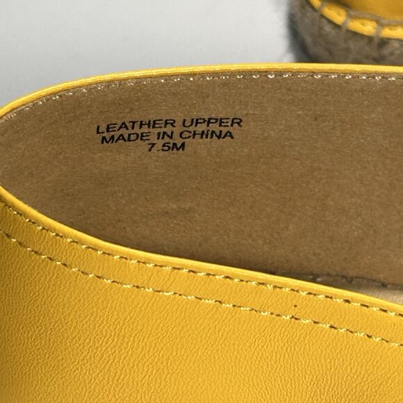 Talbots Espadrille Flats Shoes Loafers Women Size 7.5 Yellow Leather‎ Izzy Knot - Picture 12 of 12